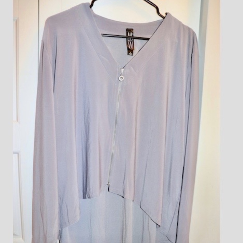 Zip Front High Low Cardigan